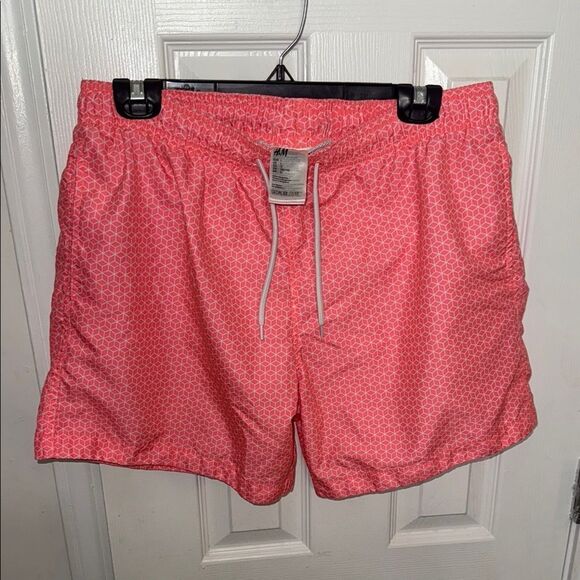 H&M Pink Swim Trunks Relaxed Fit Elastic Waist - Picture 4 of 6